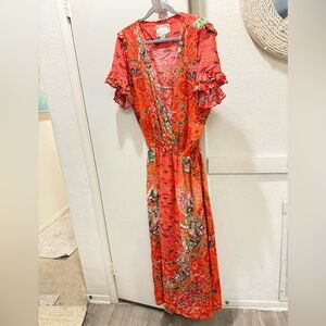 Lulalife floral maxi dress one size